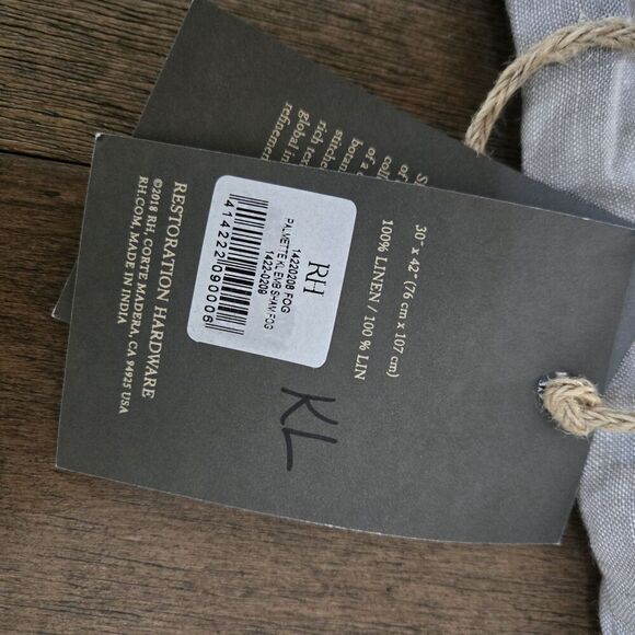 Restoration Hardware Embroidered Palmette Linen KING LOUNGER Sham Grey NEW - Picture 9 of 11